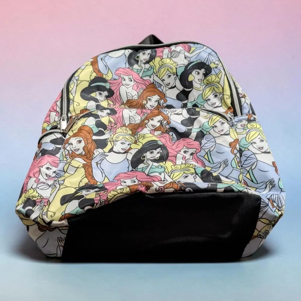 Disney Princess Backpack, Ariel Cinderella Belle Jasmine Girls School Backpack
